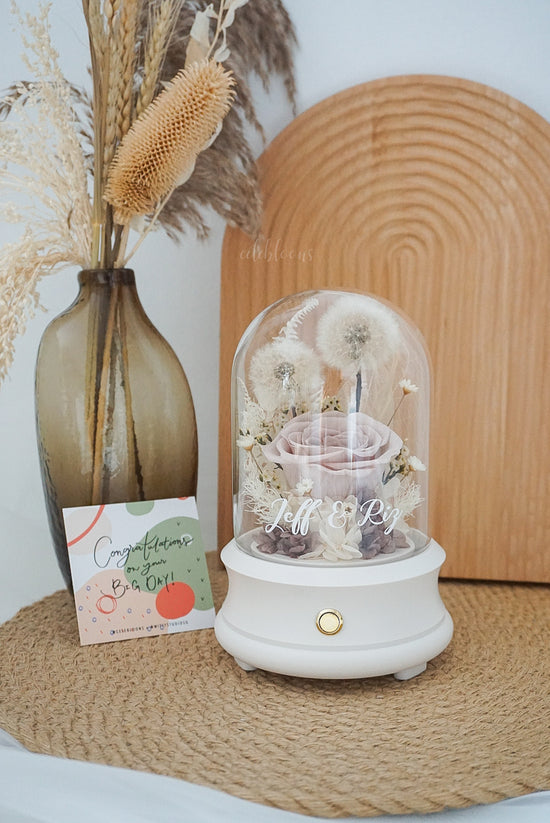 wedding gift for friends flower dome preserved floral bluetooth speaker