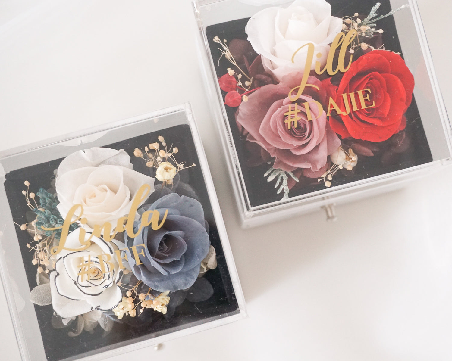 Customised Acrylic Accessories Preserved Floral Box