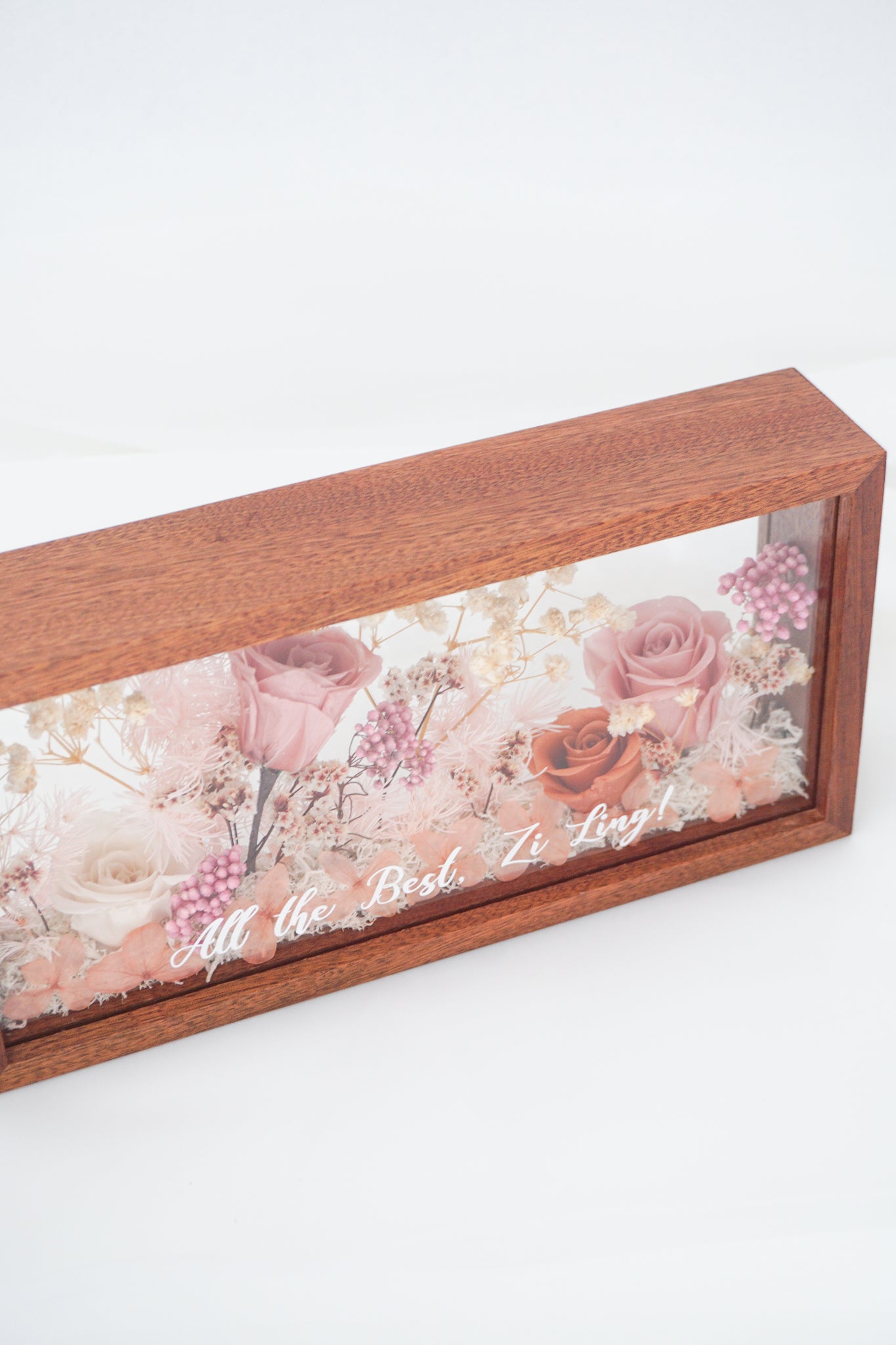 Amour - Customised Preserved Florals Wooden Photo Frame