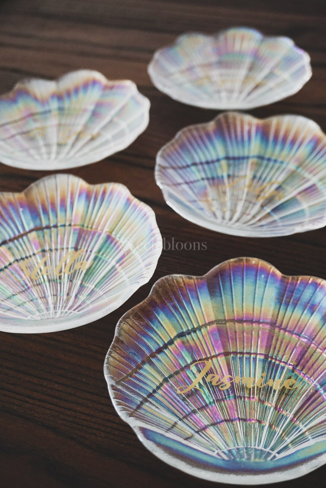 Customised Mermaid Shell Holographic Trinket Tray