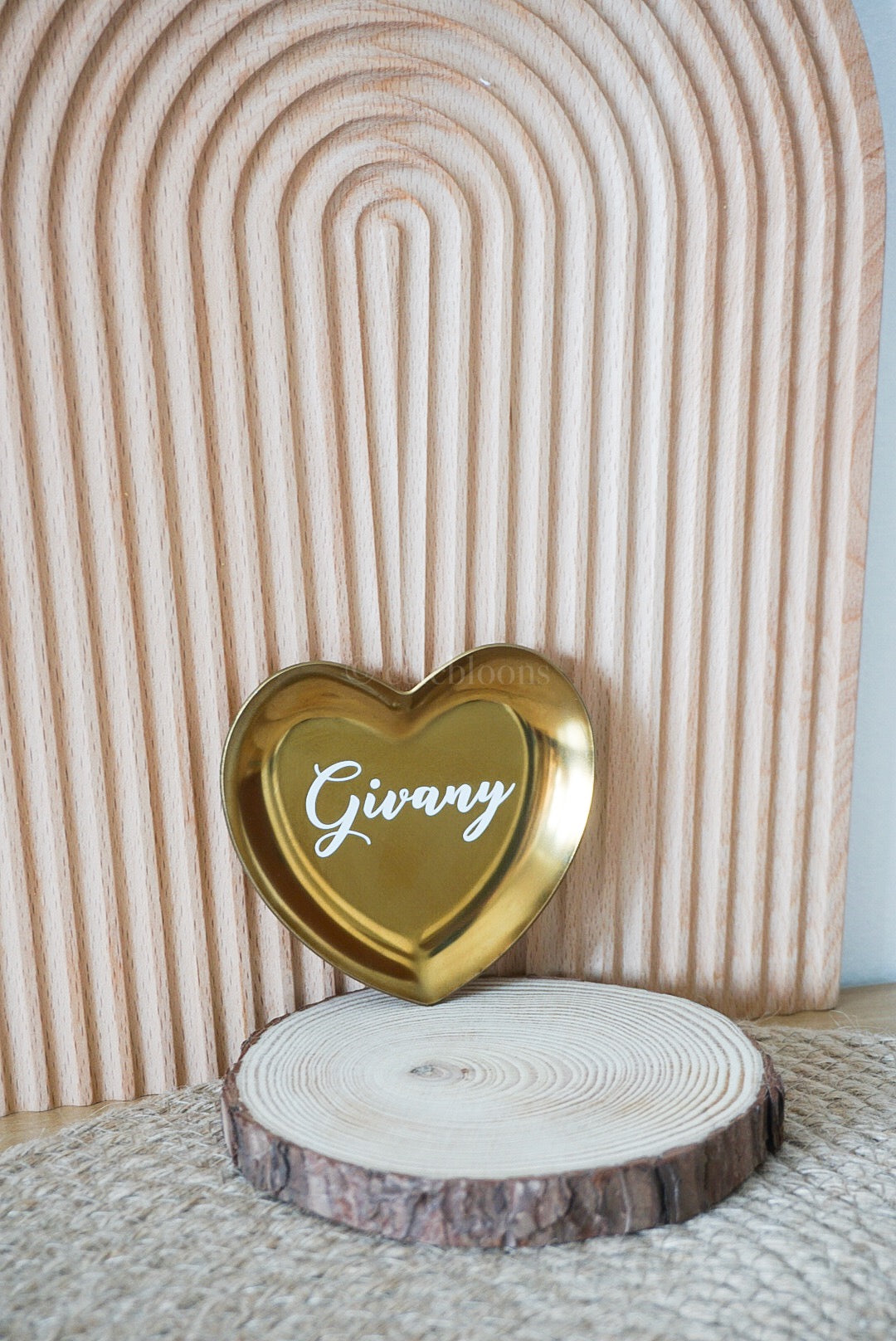 Customised Mini Heart-shaped Gold Trinket Tray