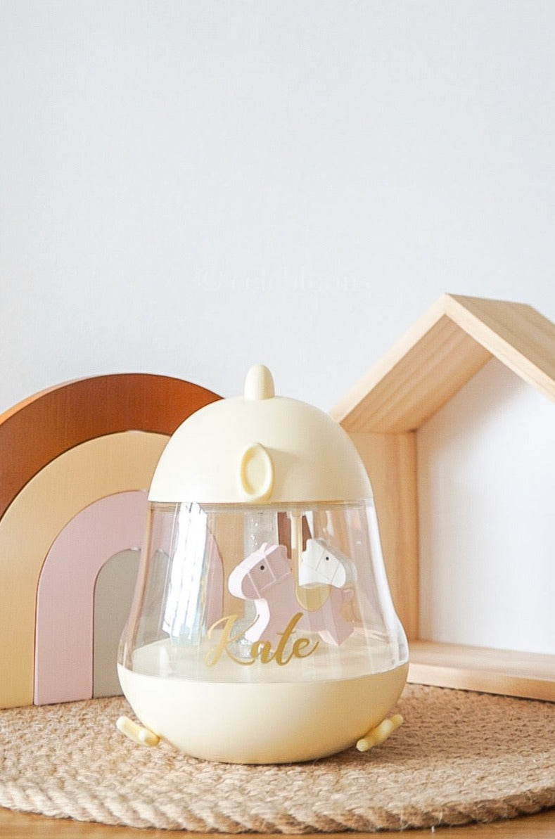 Customised Musical Carousel Lil' Chick with Lamp (Pastel Yellow)