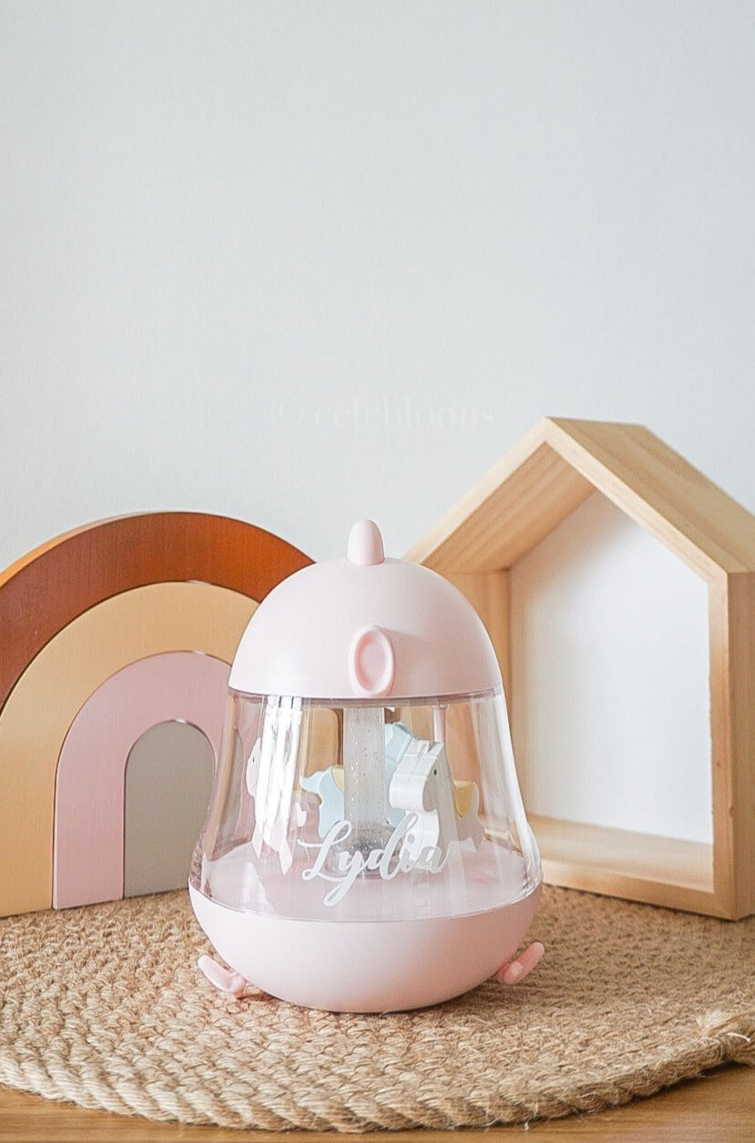 Customised Musical Carousel Lil' Chick with Lamp (Pastel Pink)