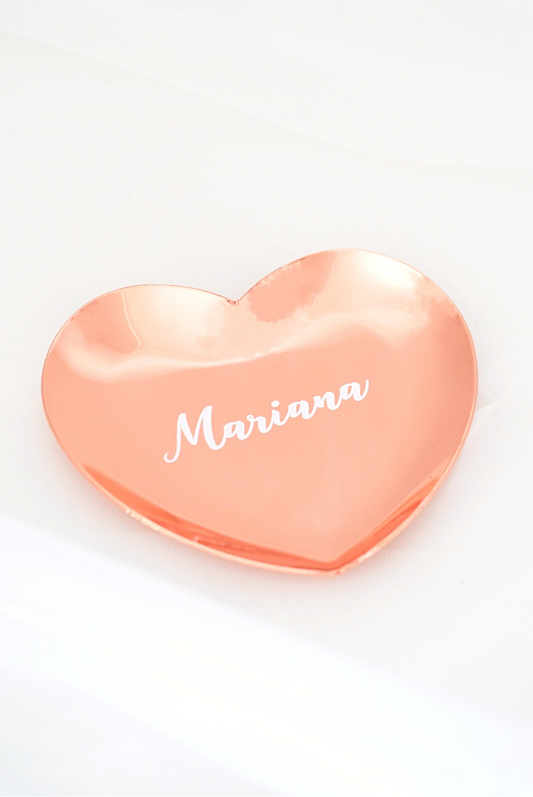 Customised Mini Heart-shaped Rose Gold Trinket Tray