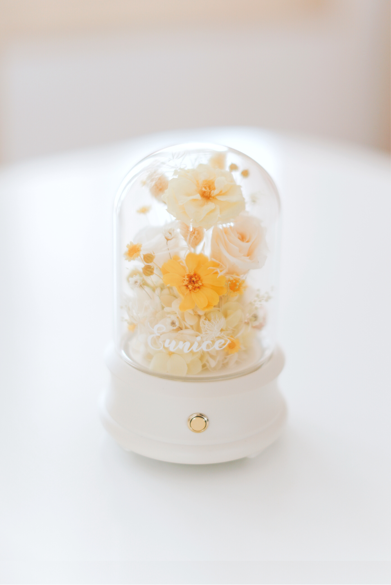 Customised Preserved Floral Bluetooth Speaker and Lamp (Sunglow)